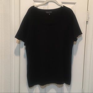 Jones NY Basic Black Blouse - Short Sleeves